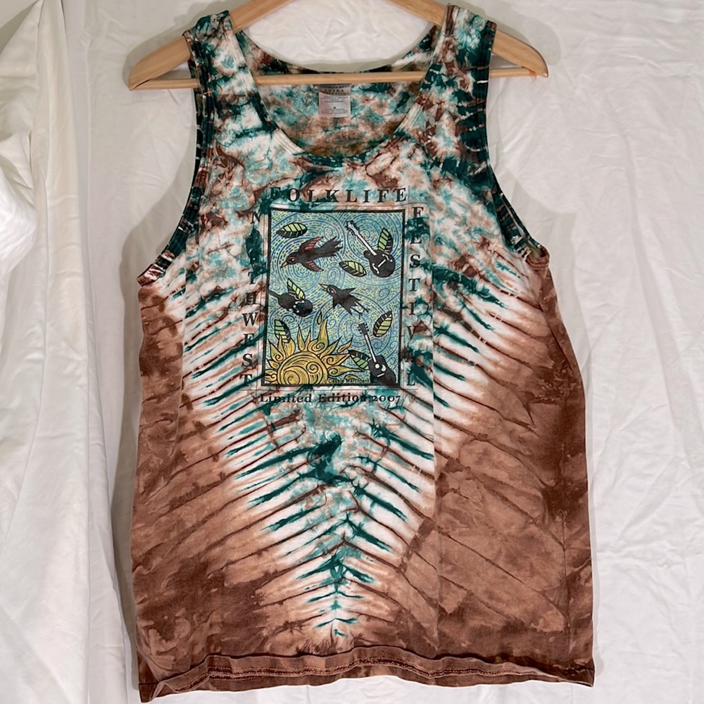 RARE 2007 NW Folklife Festival Limited Edition Seattle Center Tank Tie Dye PNW